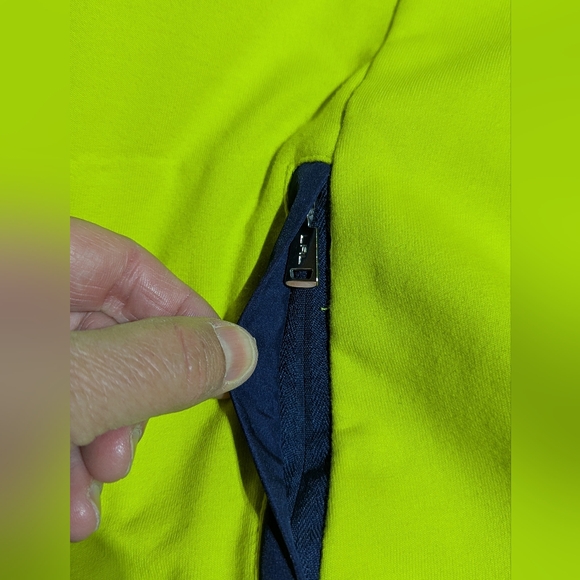 Lauren Ralph Lauren Lime Green Blue Trim Terry Quarter Zip Hoodie Size Small GUC - Picture 7 of 16